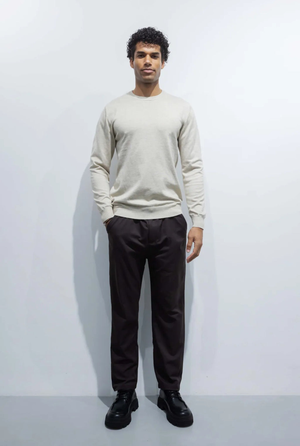 Classic Knit Sweater – Beige