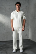 Premium Wool Blend Zip-Neck Polo & Trouser Set