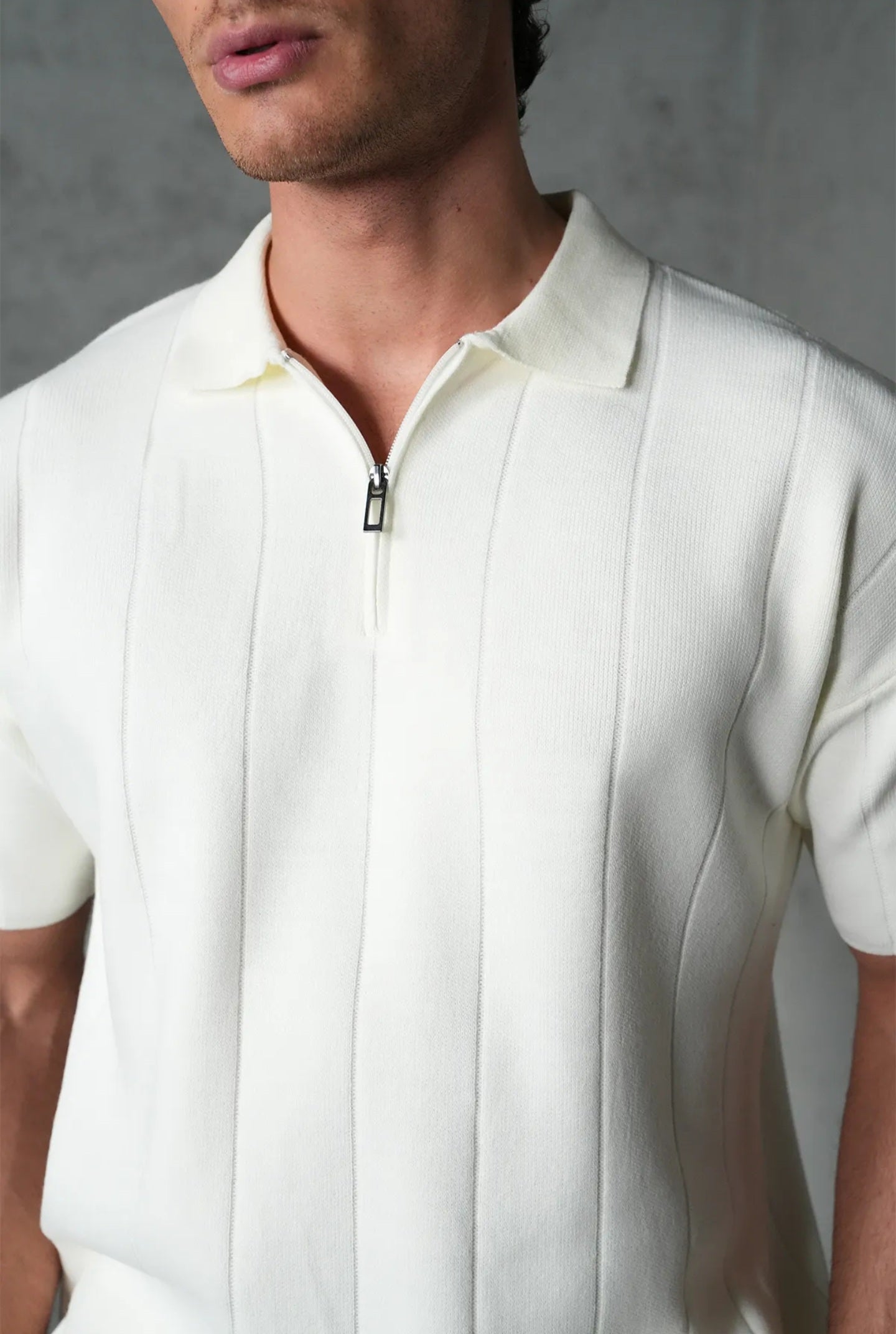 Premium Wool Blend Zip-Neck Polo & Trouser Set