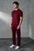 Premium Wool Blend Zip-Neck Polo & Trouser Set