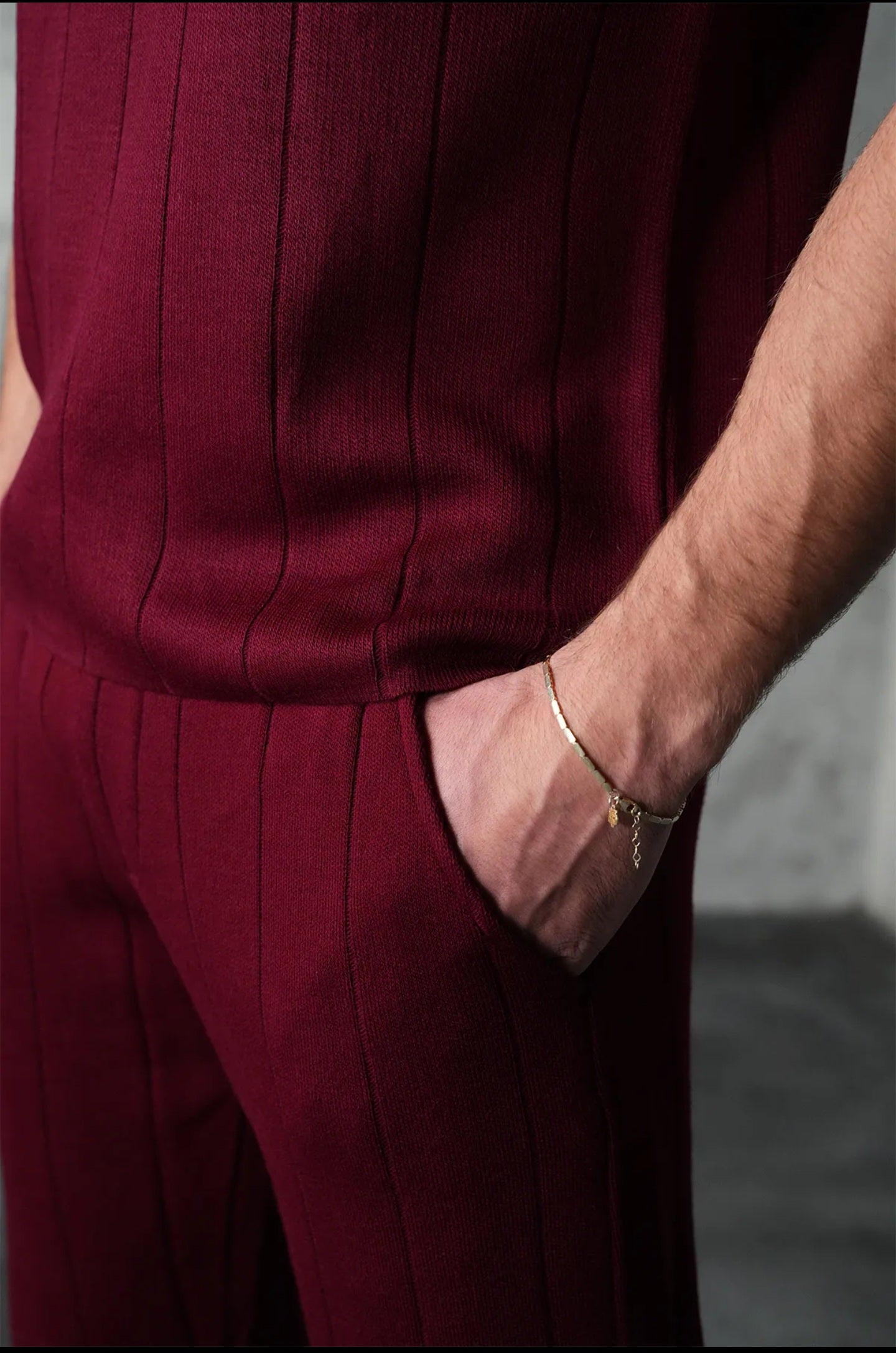 Premium Wool Blend Zip-Neck Polo & Trouser Set