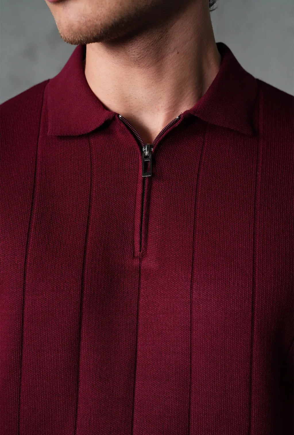 Premium Wool Blend Zip-Neck Polo & Trouser Set