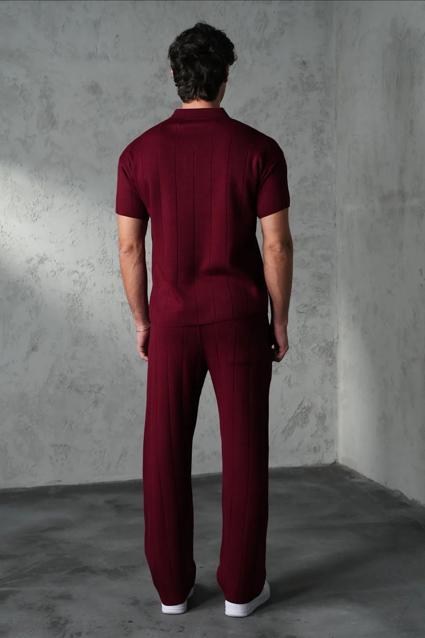 Premium Wool Blend Zip-Neck Polo & Trouser Set