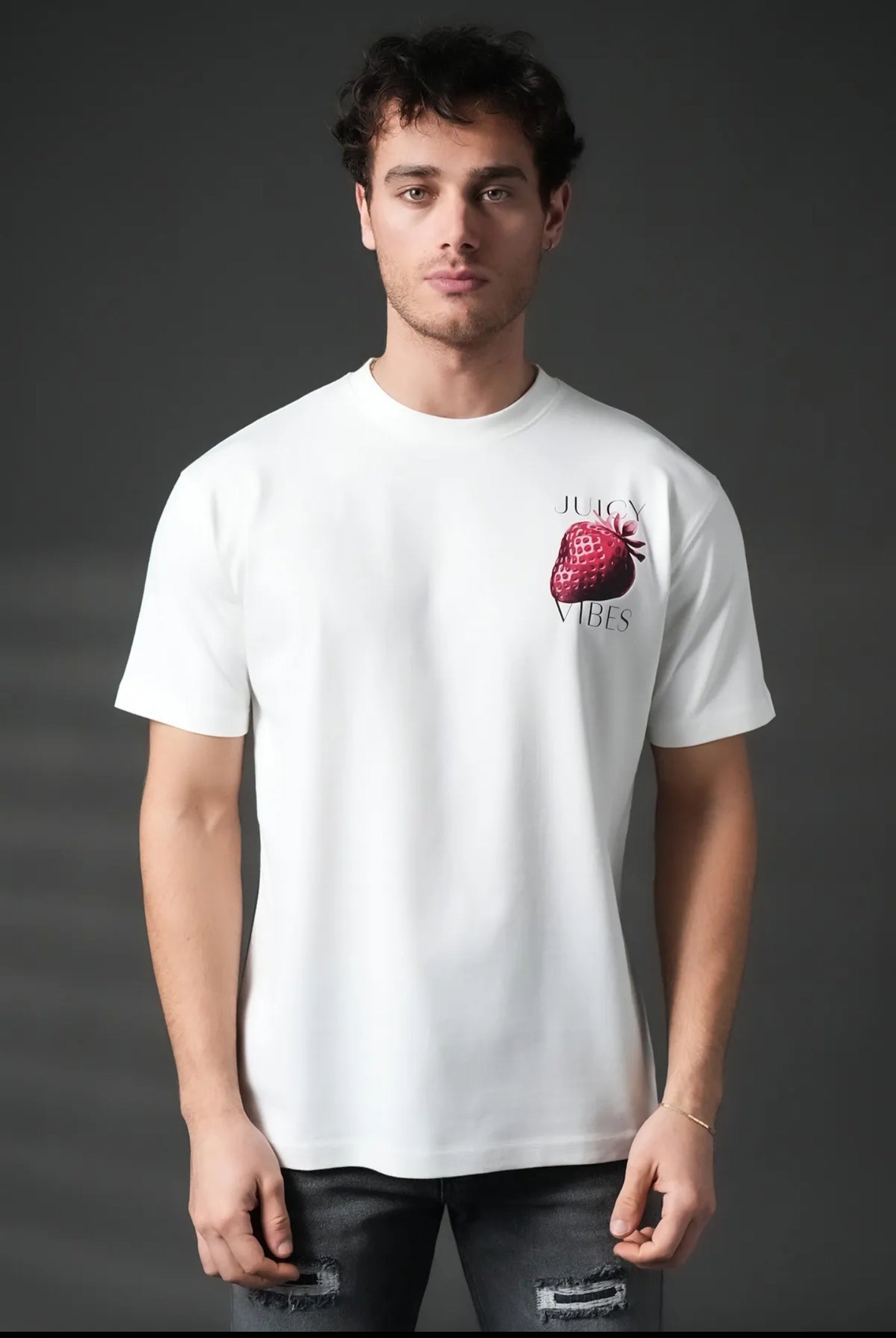 🍓 Juicy Vibes 100% Cotton Oversized Tee