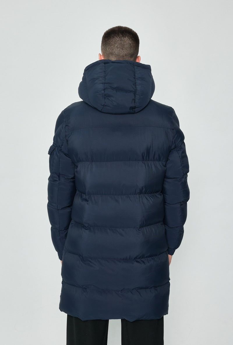 Premium Long Puffer Jacket – Navy