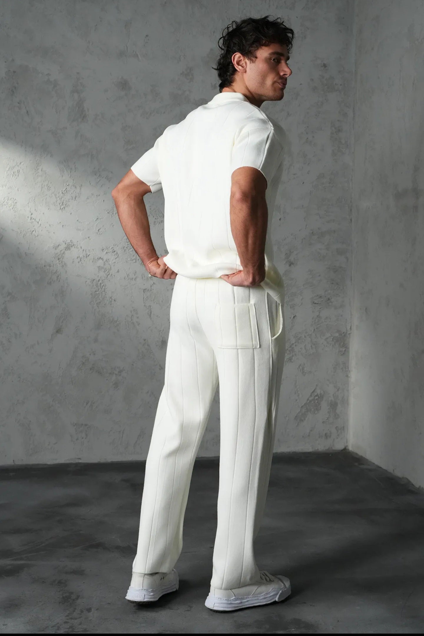Premium Wool Blend Zip-Neck Polo & Trouser Set