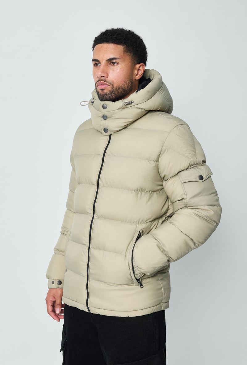 Puffer jacket beige