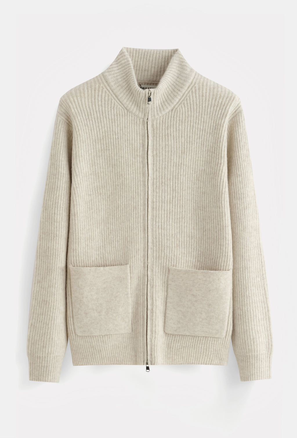 Gerippter Strickcardigan mit Reißverschluss