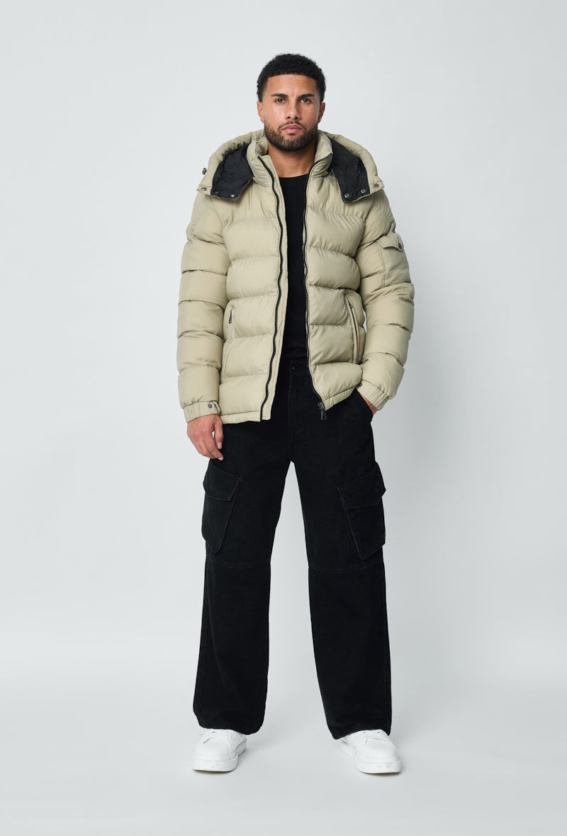 Puffer jacket beige